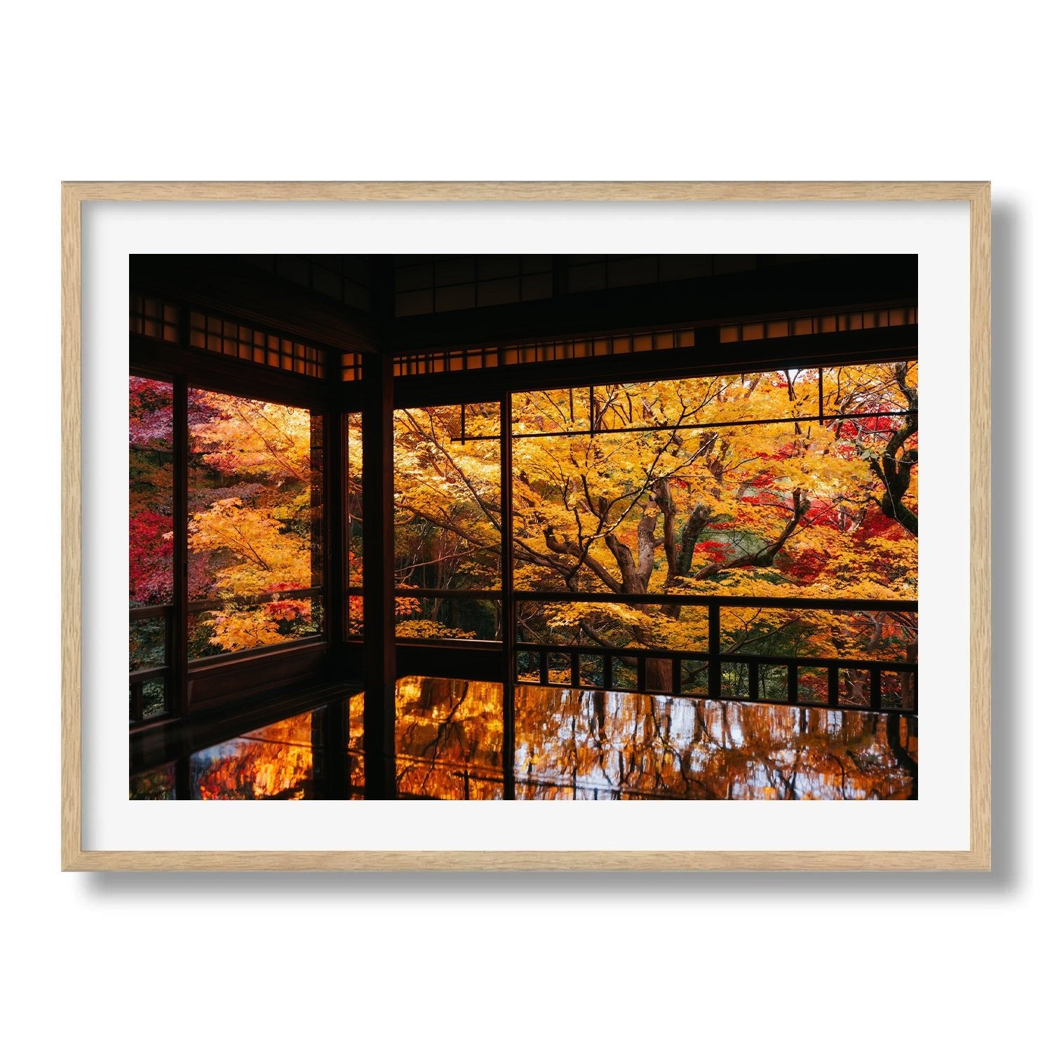 Autumn's Gold: A Japanese Garden Scene V - Peter Yan Studio Framed Photo Print Wall Art