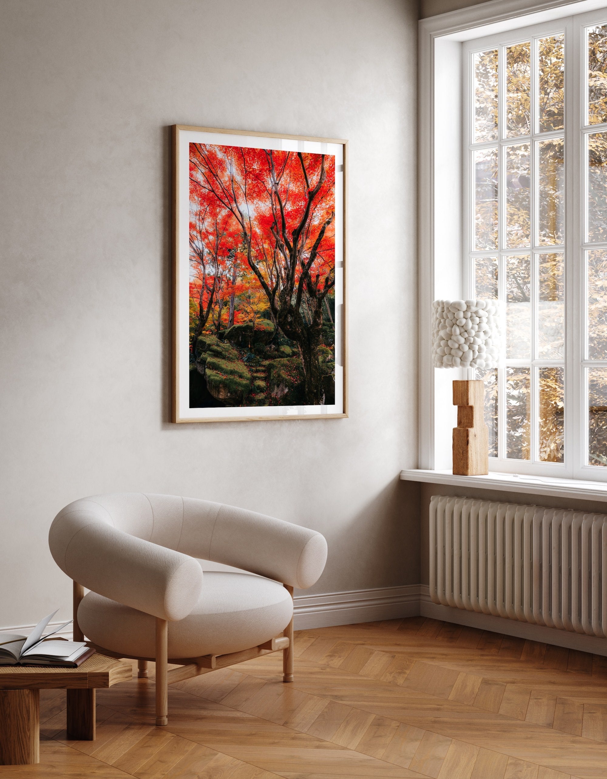 Autumn’s Red Glow in a Japanese Garden IV - Peter Yan Studio Framed Photo Print Wall Art