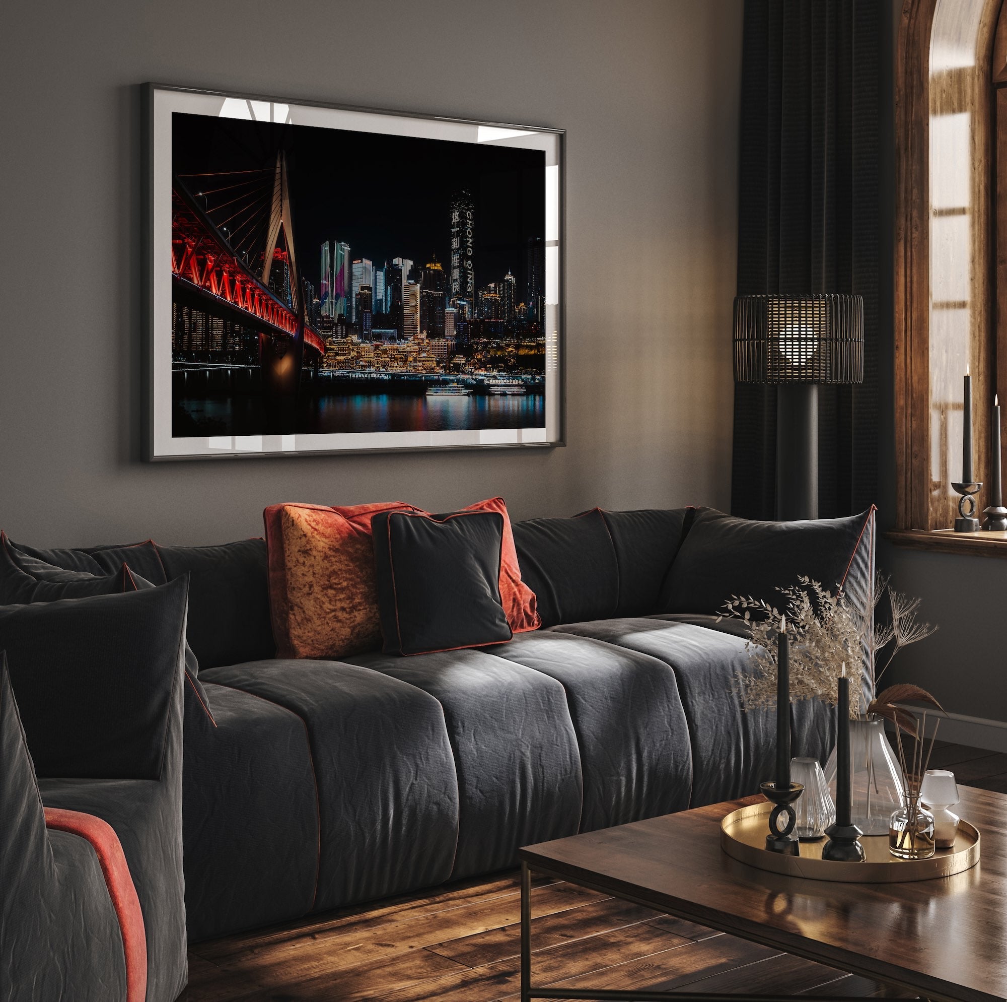 Chongqing at night - Peter Yan Studio Framed Photo Print Wall Art