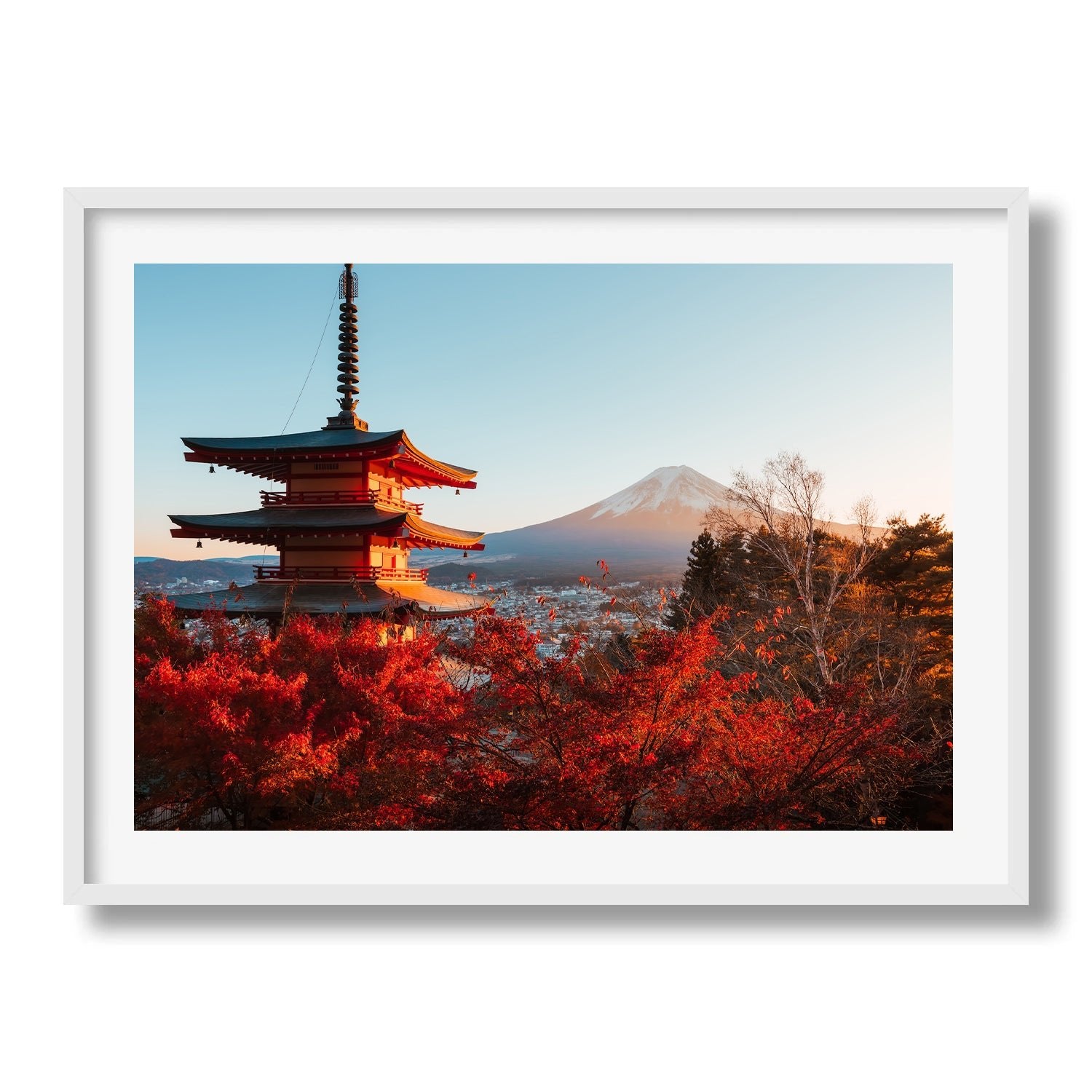 Chureito Pagoda and Mount Fuji in Autumn Glow II - Peter Yan Studio Framed Photo Print Wall Art