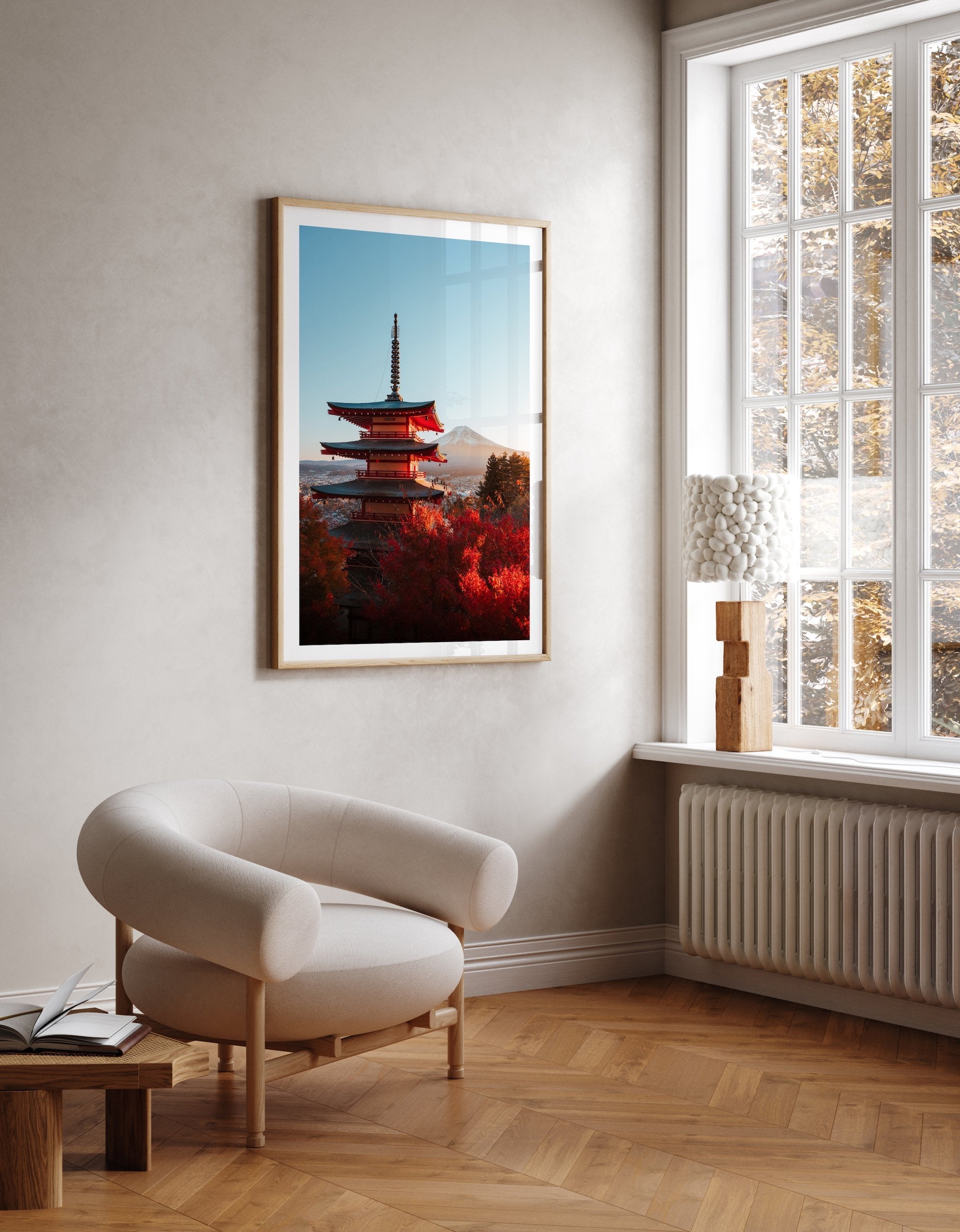 Chureito Pagoda and Mount Fuji in Autumn Glow - Peter Yan Studio Framed Photo Print Wall Art