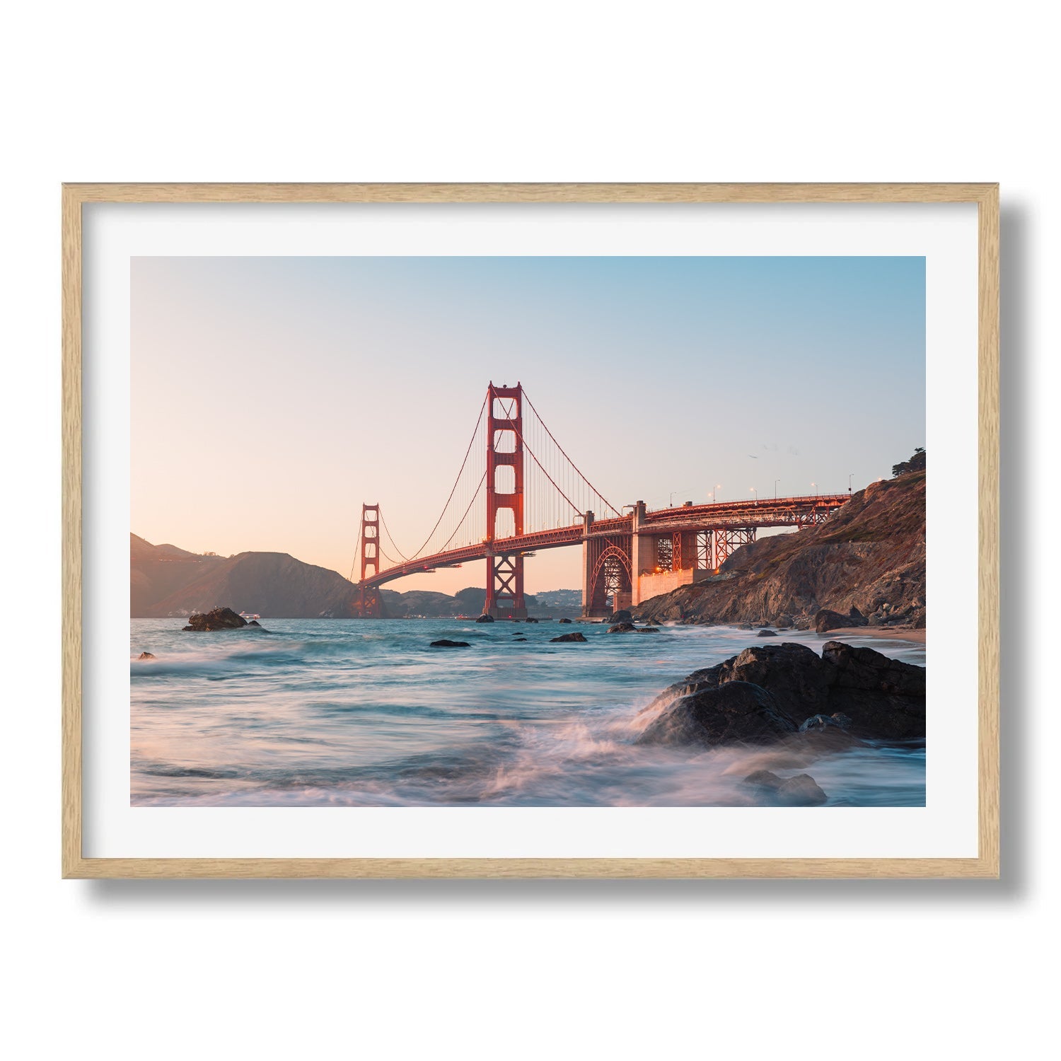 Golden Gate Bridge Sunset Waves - Peter Yan Studio