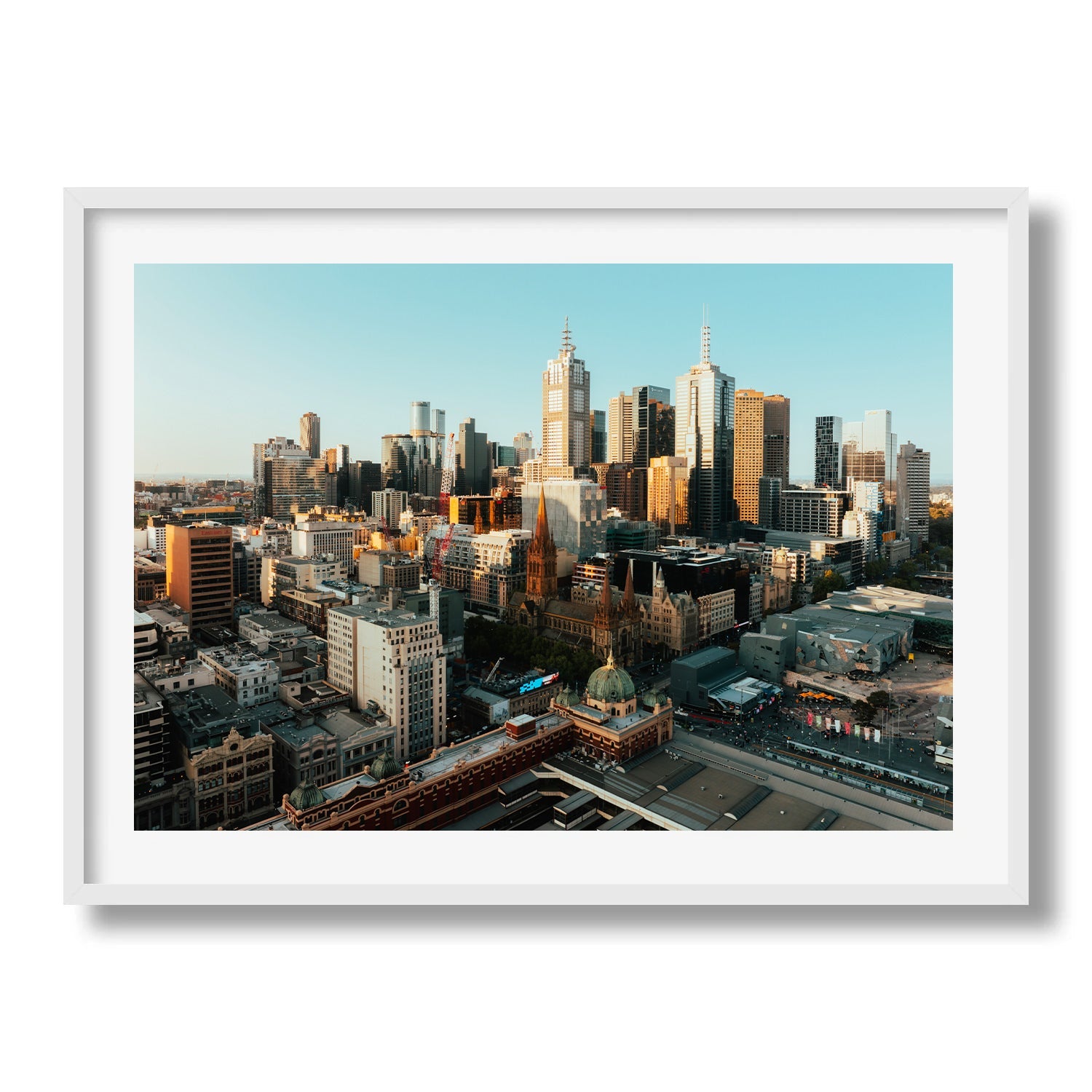 Golden Hour in Melbourne's Skyline - Peter Yan Studio Framed Photo Print Wall Art