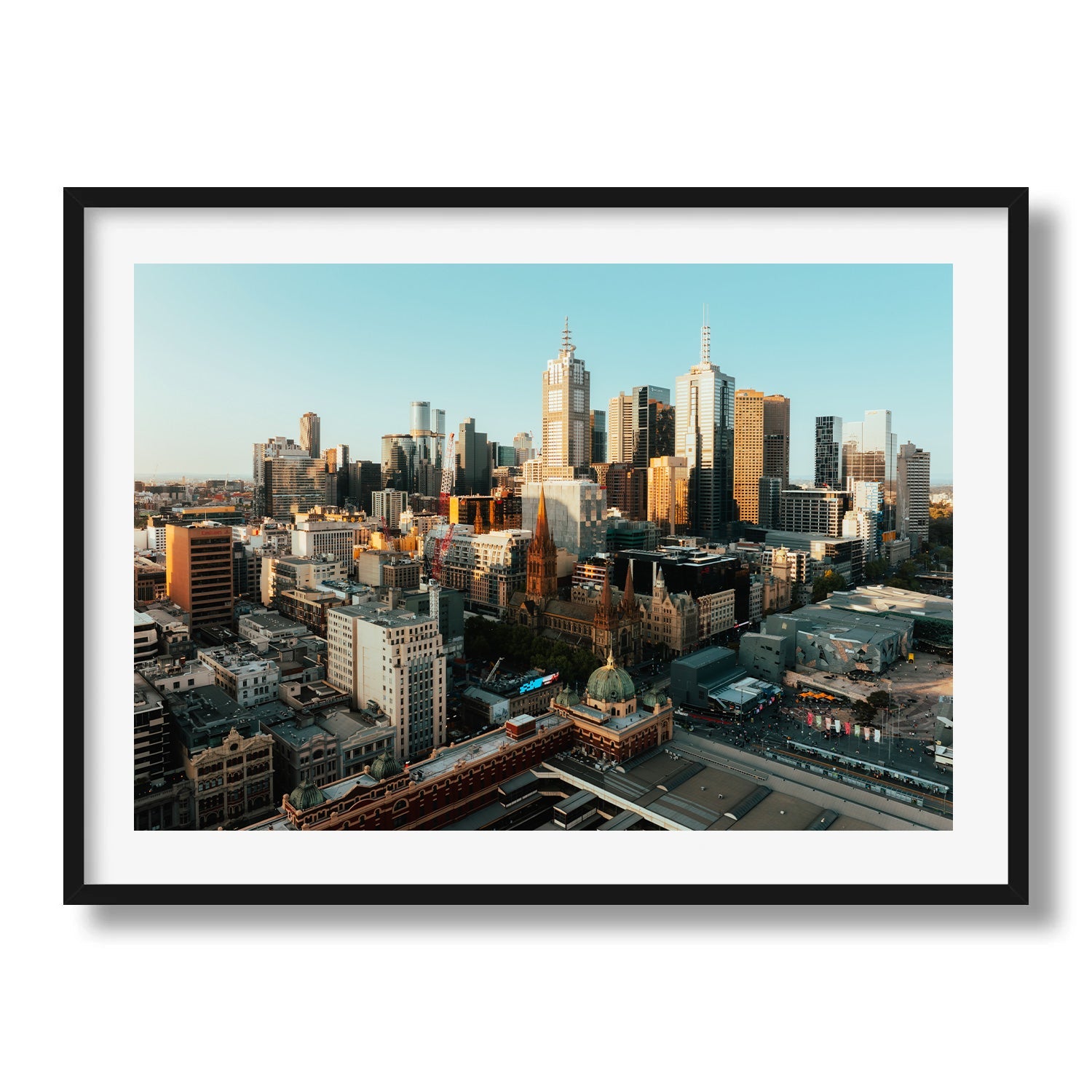 Golden Hour in Melbourne's Skyline - Peter Yan Studio Framed Photo Print Wall Art