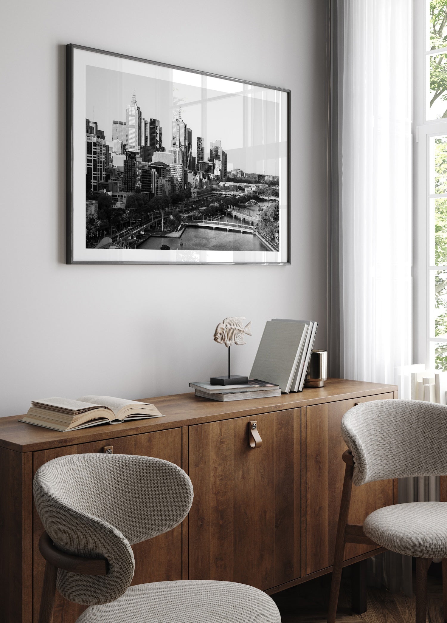 Melbourne in Monochrome: A Timeless Skyline II - Peter Yan Studio