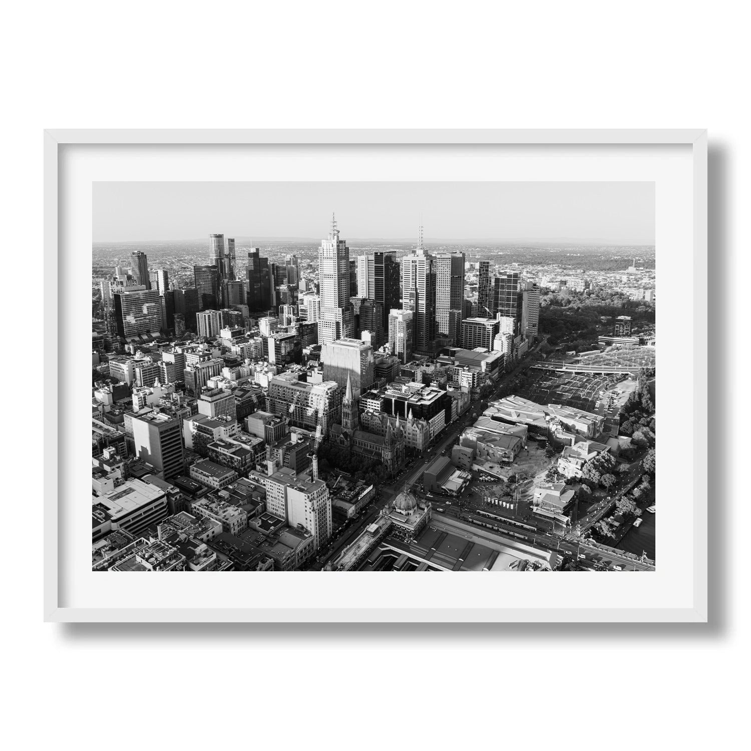 Melbourne in Monochrome: A Timeless Skyline III - Peter Yan Studio Framed Photo Print Wall Art