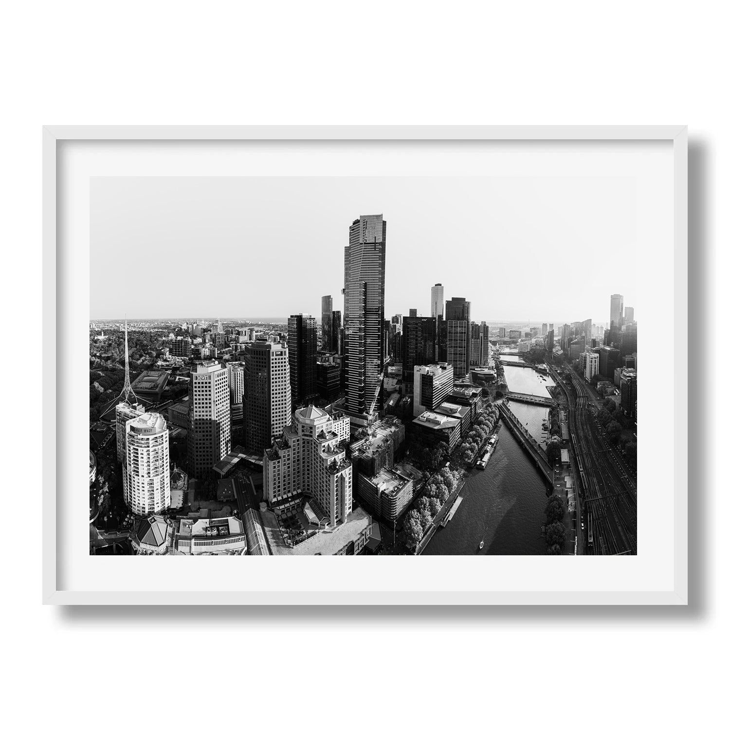 Melbourne in Monochrome: A Timeless Skyline IV - Peter Yan Studio Framed Photo Print Wall Art