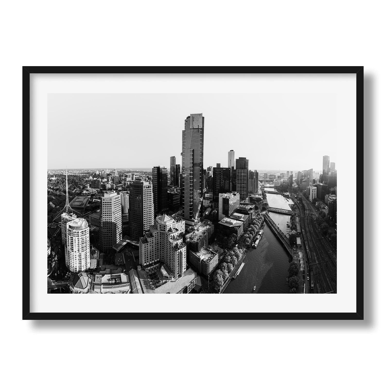 Melbourne in Monochrome: A Timeless Skyline IV - Peter Yan Studio Framed Photo Print Wall Art