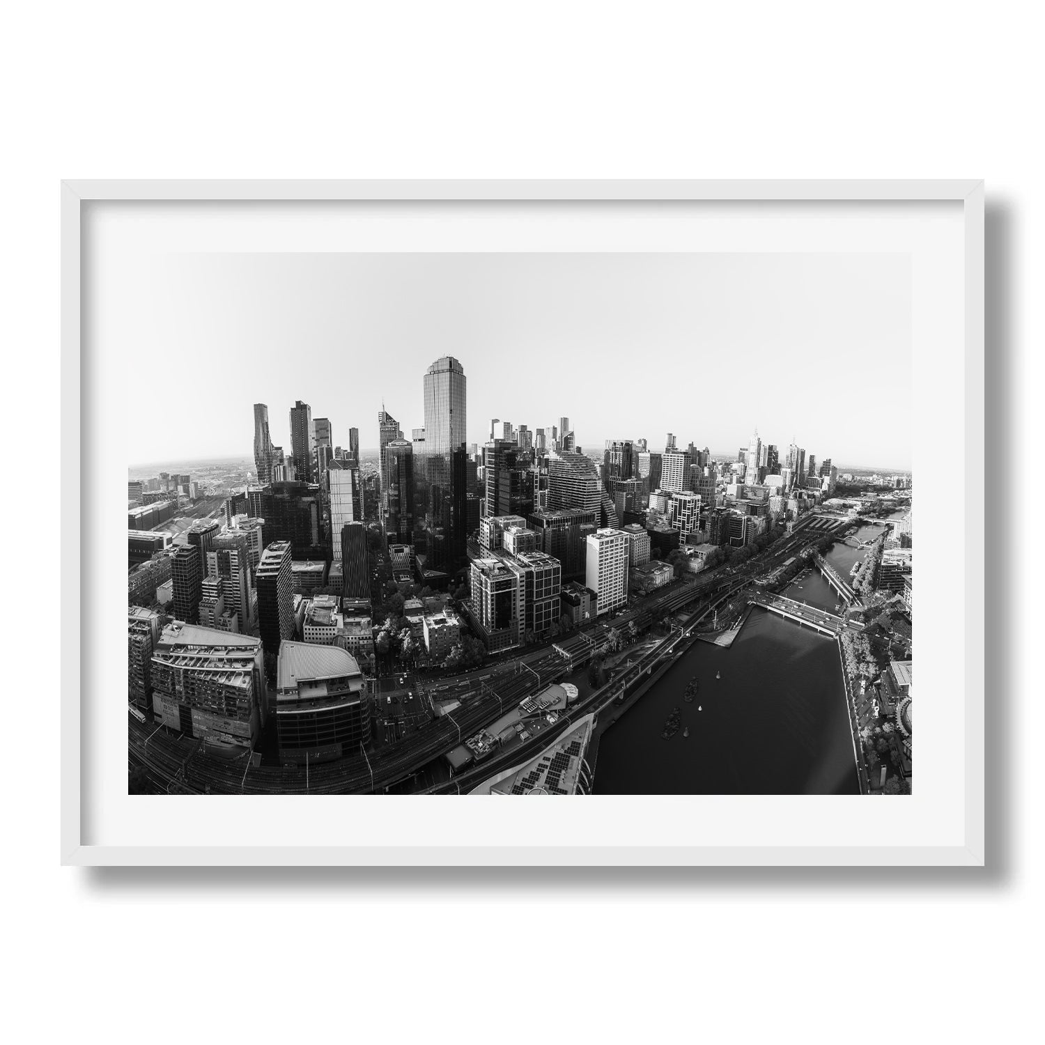 Melbourne in Monochrome: A Timeless Skyline - Peter Yan Studio Framed Photo Print Wall Art