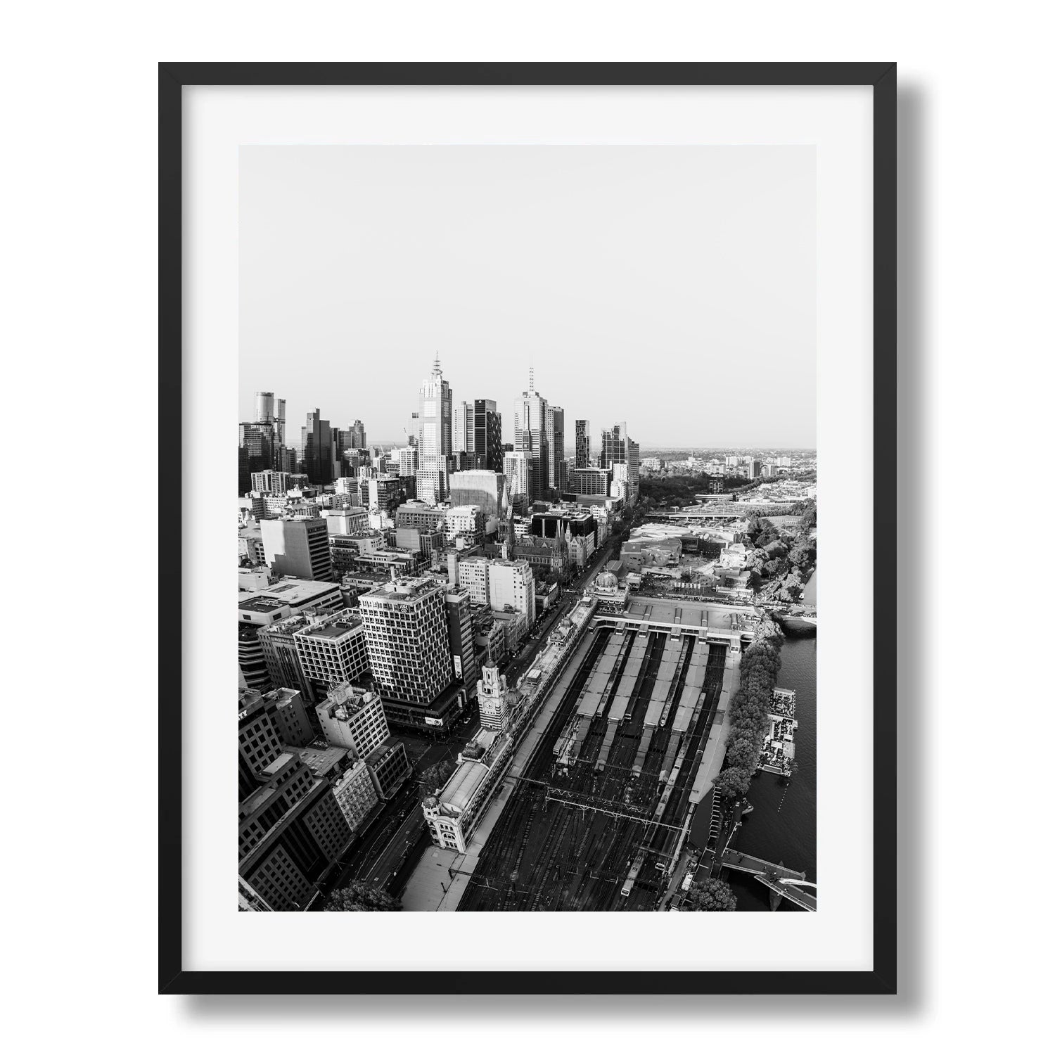 Melbourne in Monochrome: A Timeless Skyline V - Peter Yan Studio Framed Photo Print Wall Art