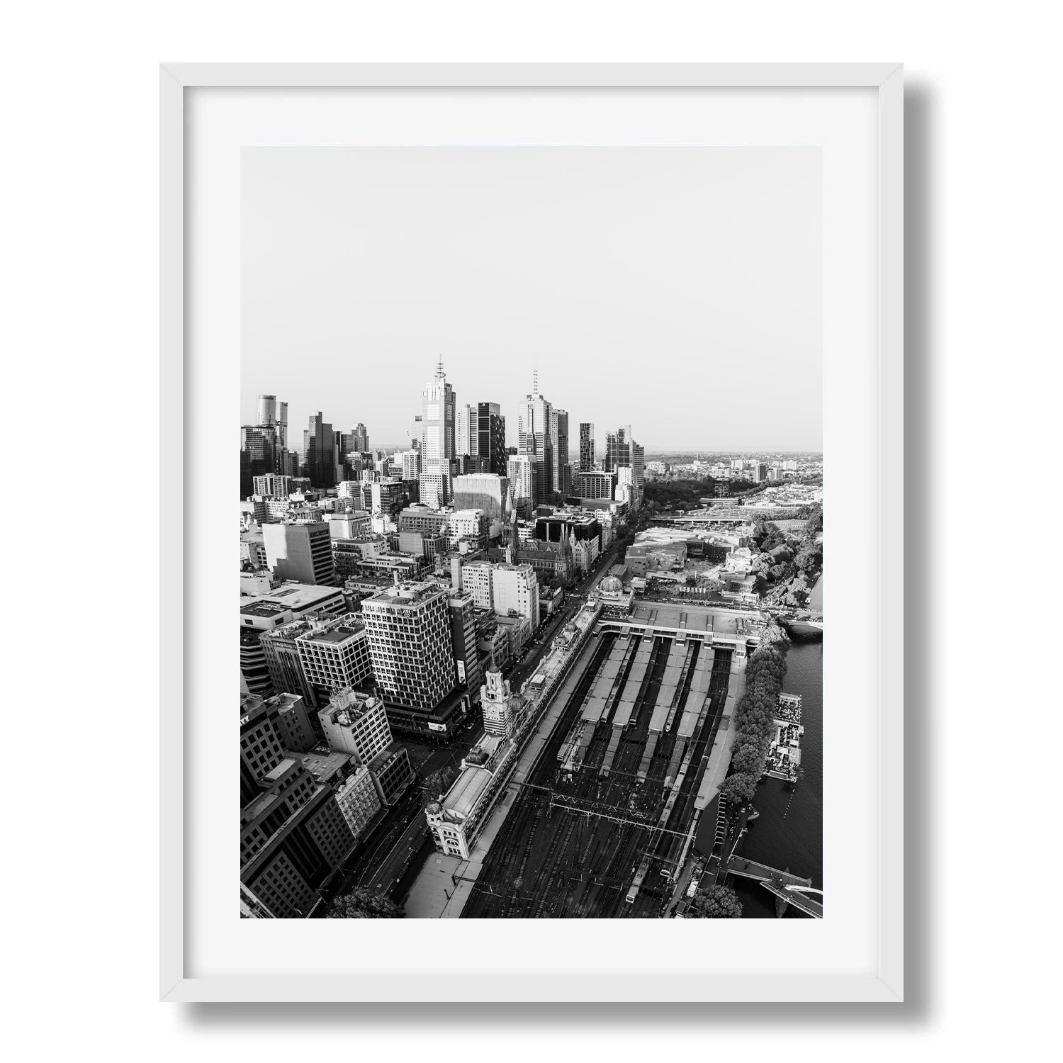 Melbourne in Monochrome: A Timeless Skyline V - Peter Yan Studio Framed Photo Print Wall Art