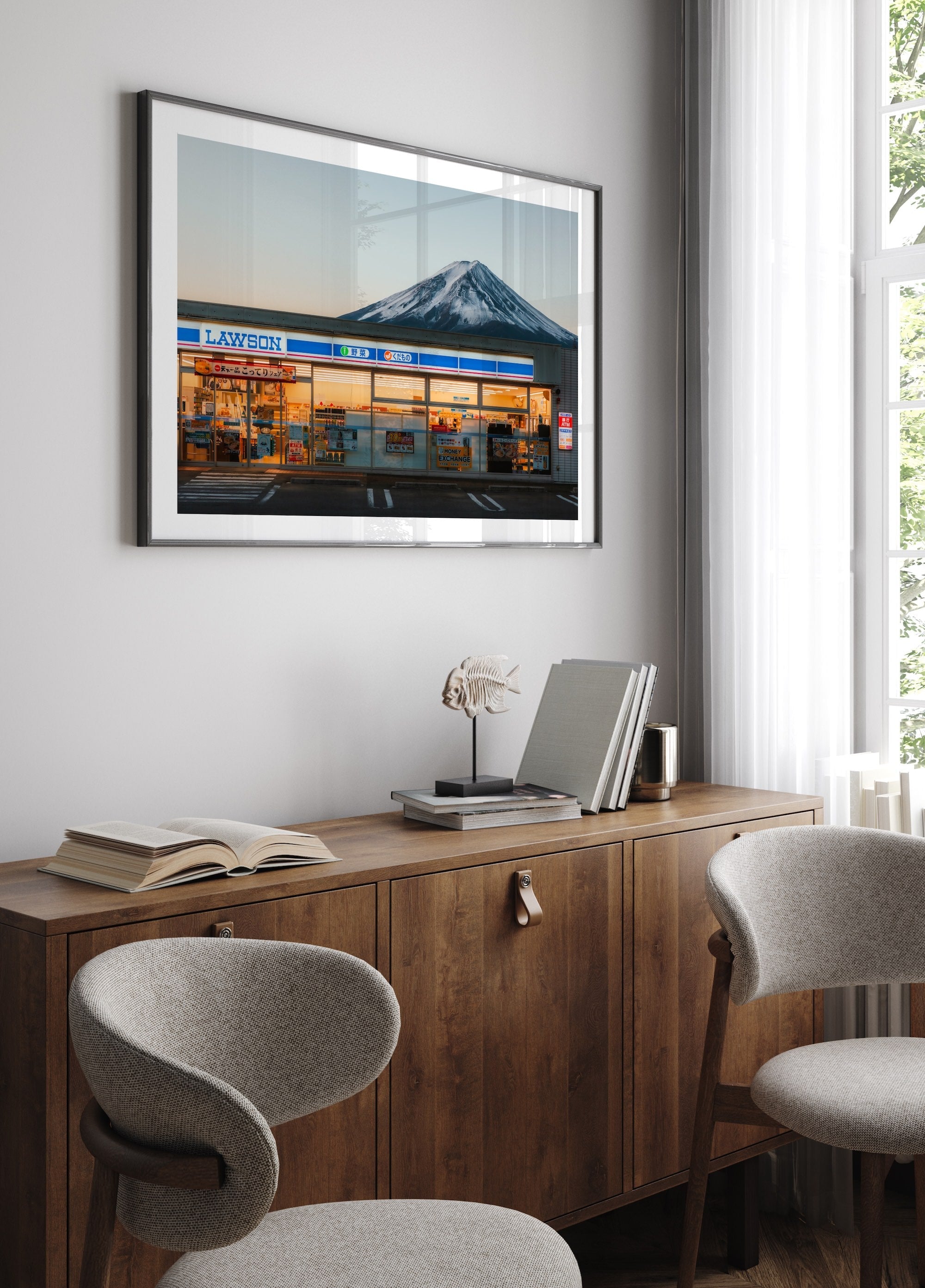 Mt Fuji Lawson Kawaguchiko Station - Peter Yan Studio Framed Photo Print Wall Art