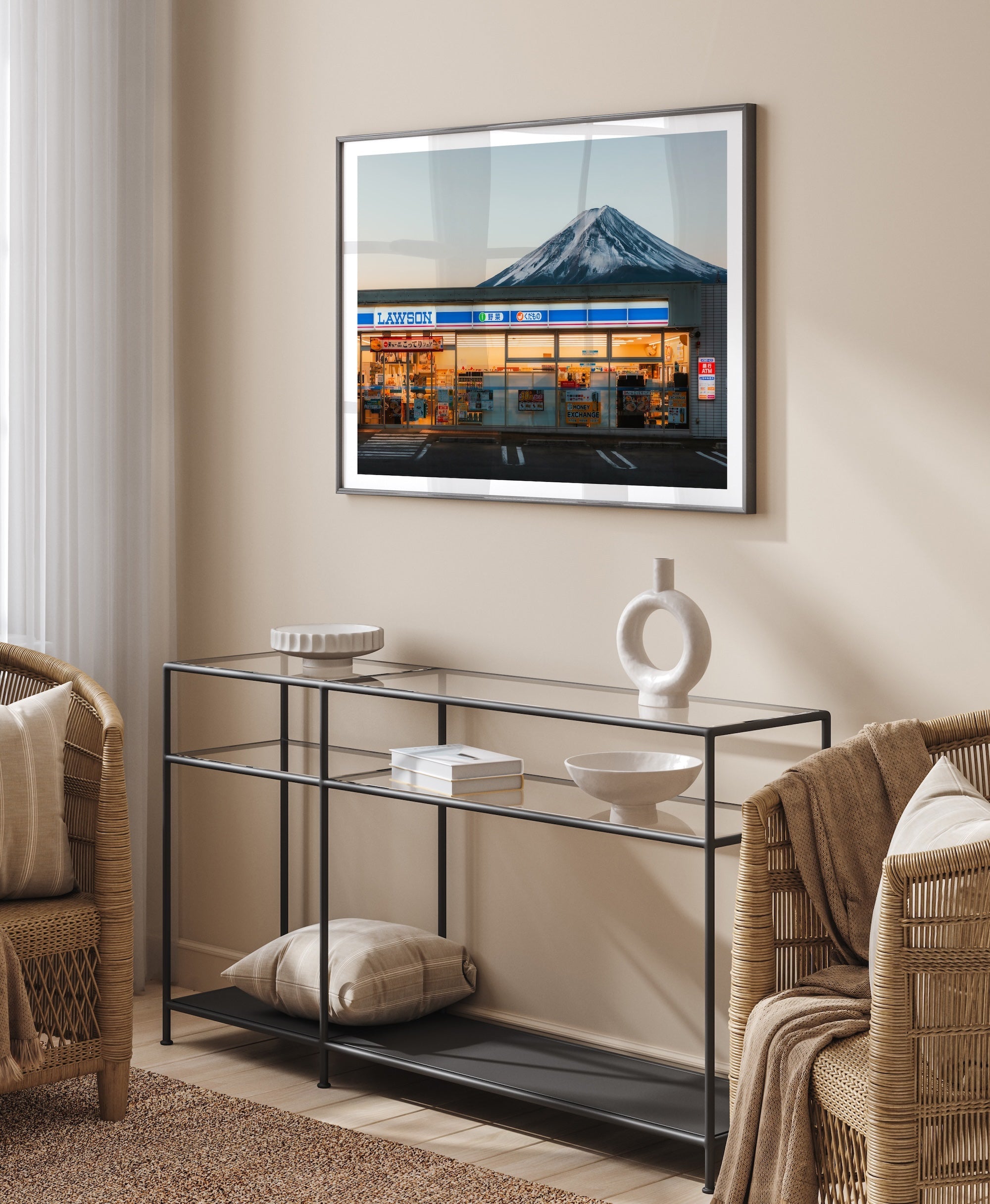 Mt Fuji Lawson Kawaguchiko Station - Peter Yan Studio Framed Photo Print Wall Art