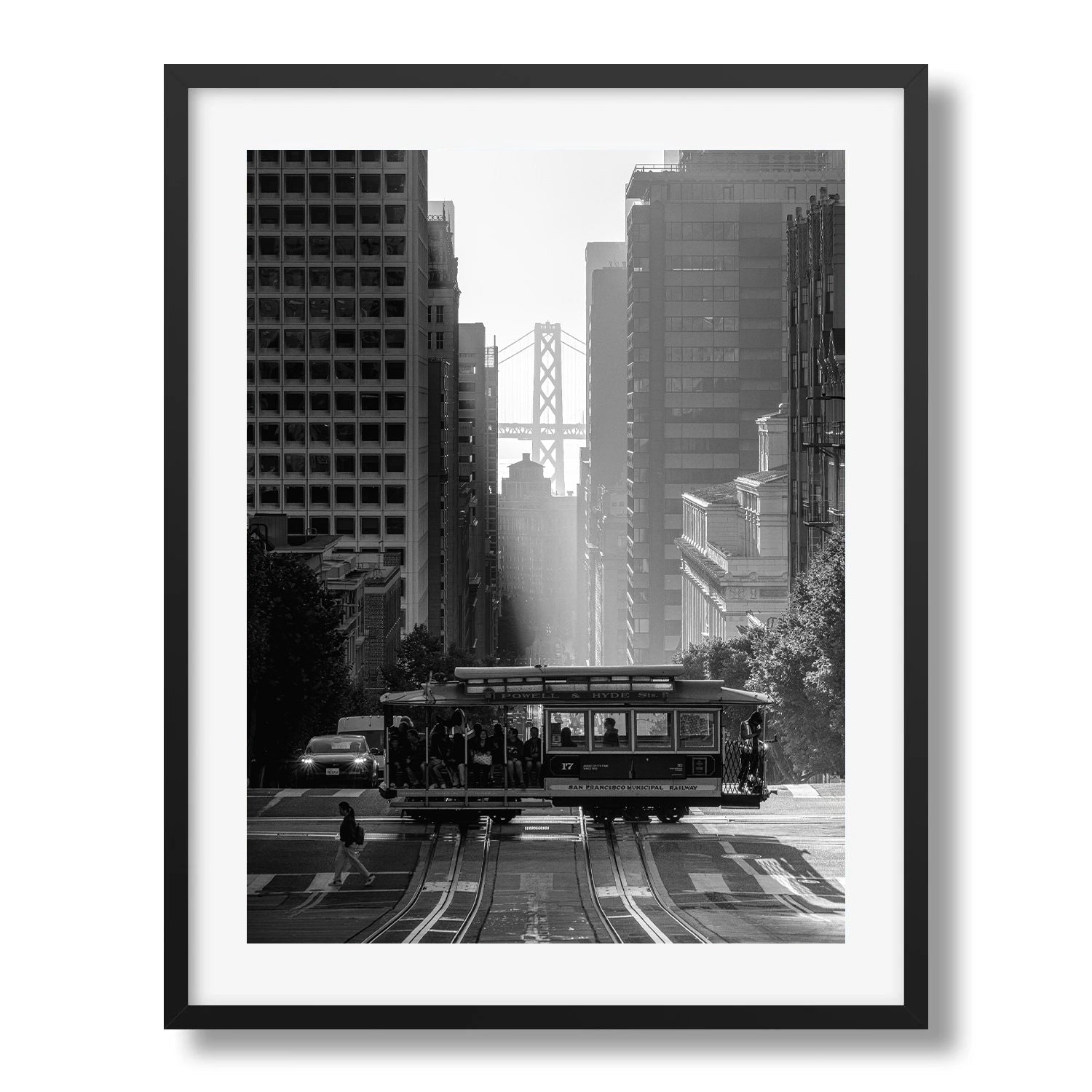 San Francisco Cable Car in Black and White - Peter Yan Studio