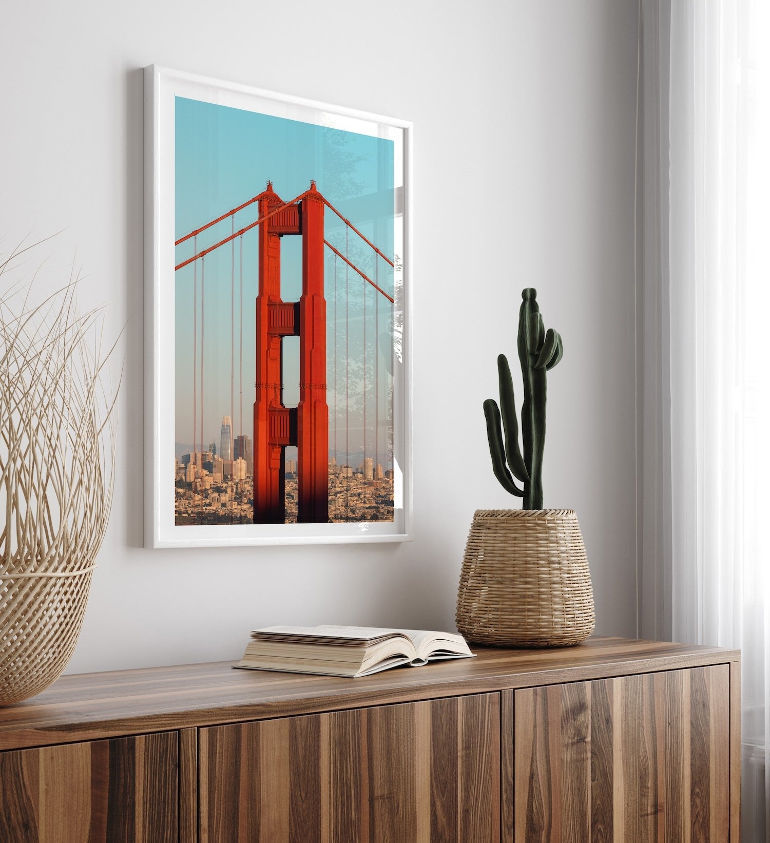 San Francisco Skyline Through Golden Gate II - Peter Yan Studio Framed Photo Print Wall Art