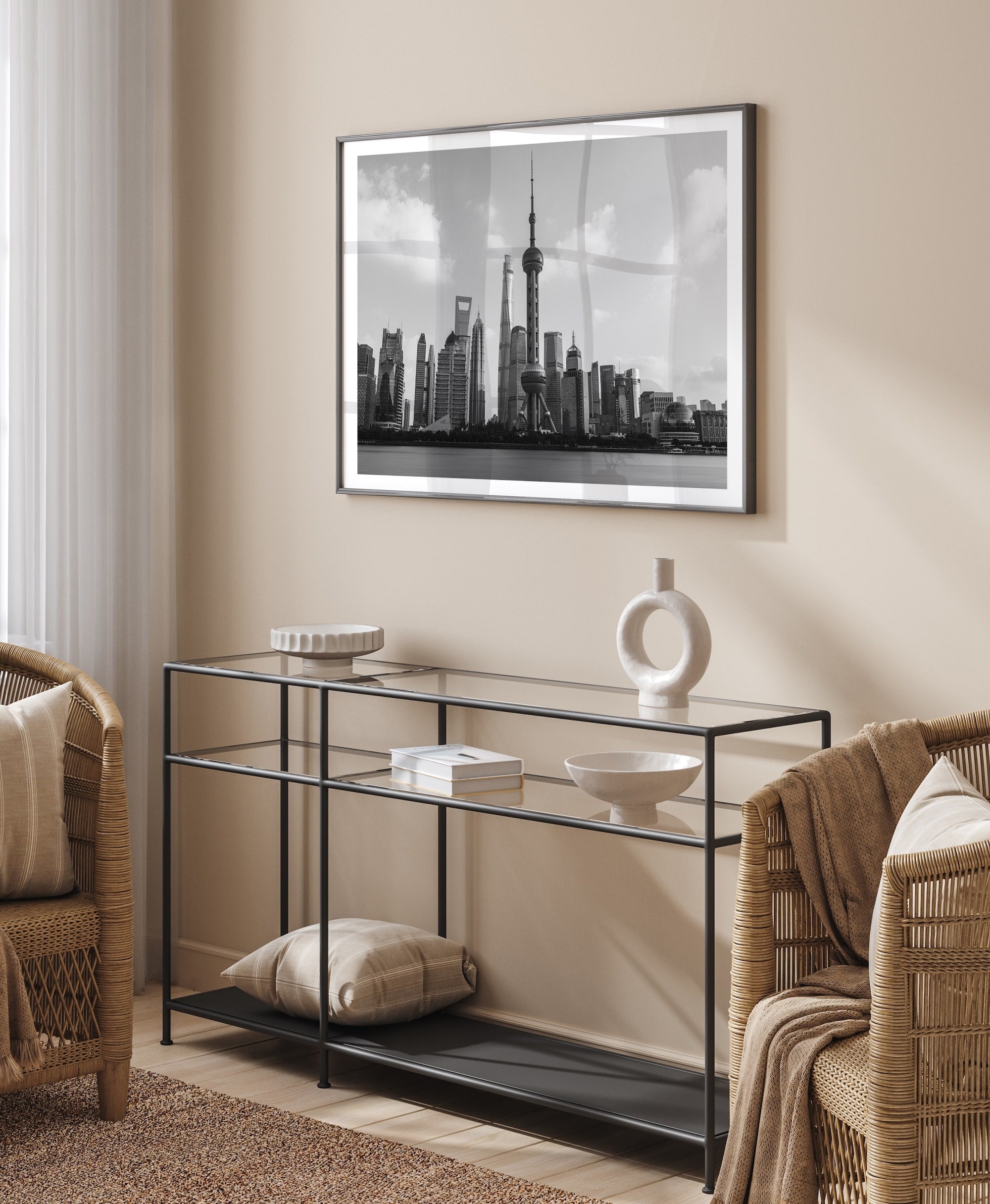 Shanghai in Monochrome II - Peter Yan Studio Framed Photo Print Wall Art