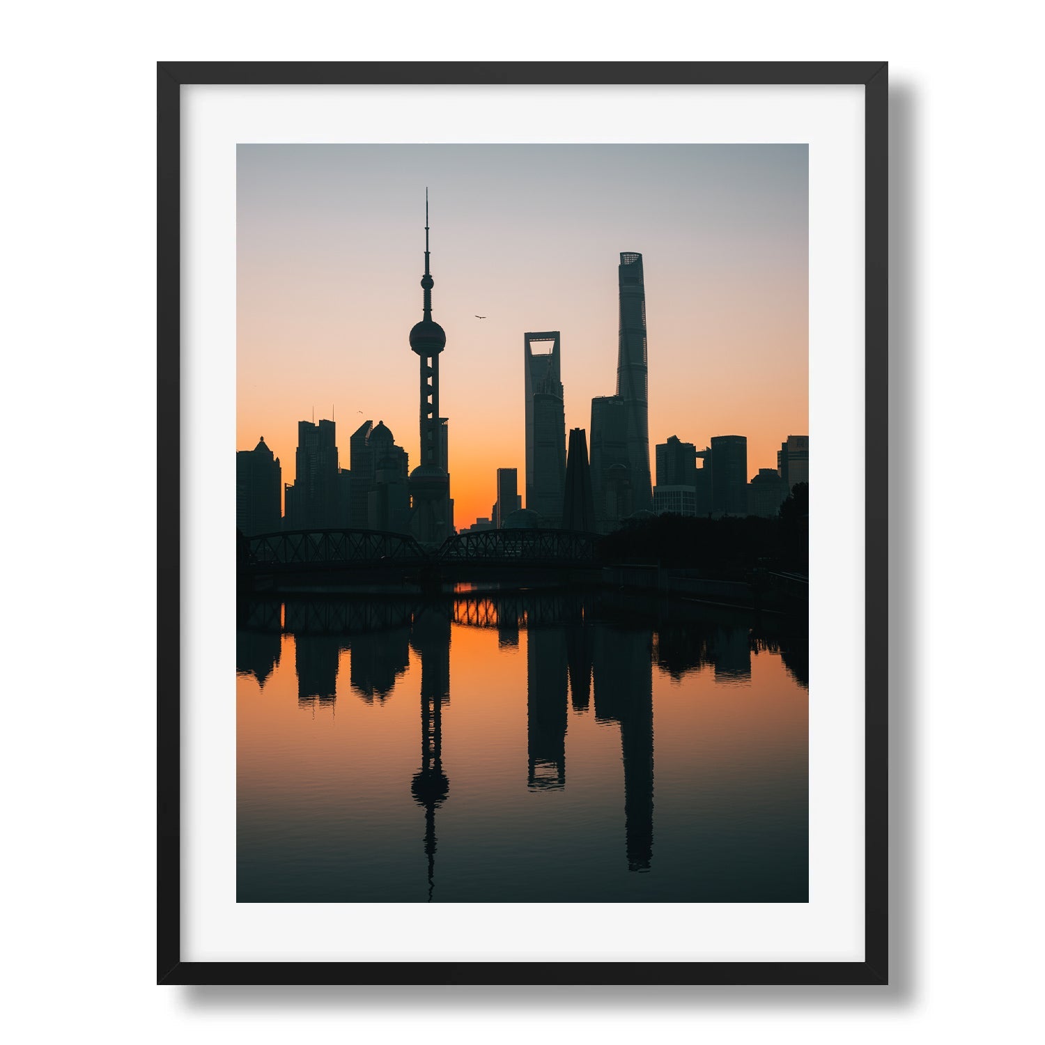 Shanghai Silhouettes - Peter Yan Studio Framed Photo Print Wall Art