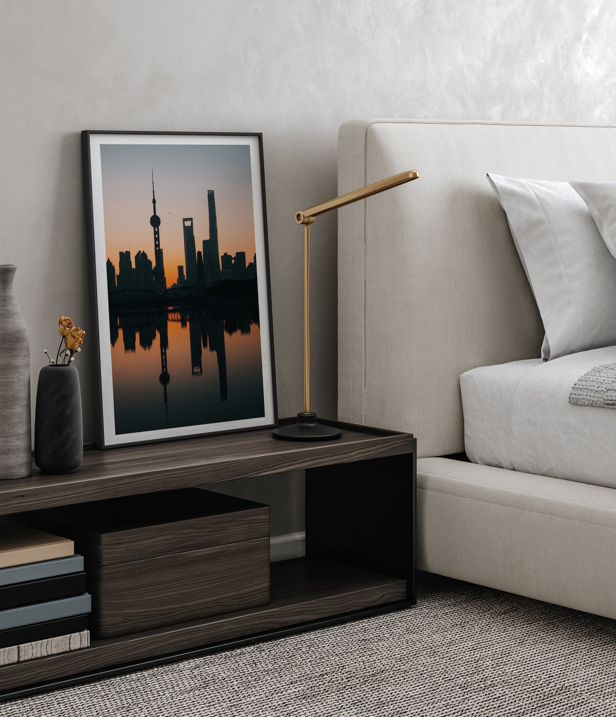 Shanghai Silhouettes - Peter Yan Studio Framed Photo Print Wall Art