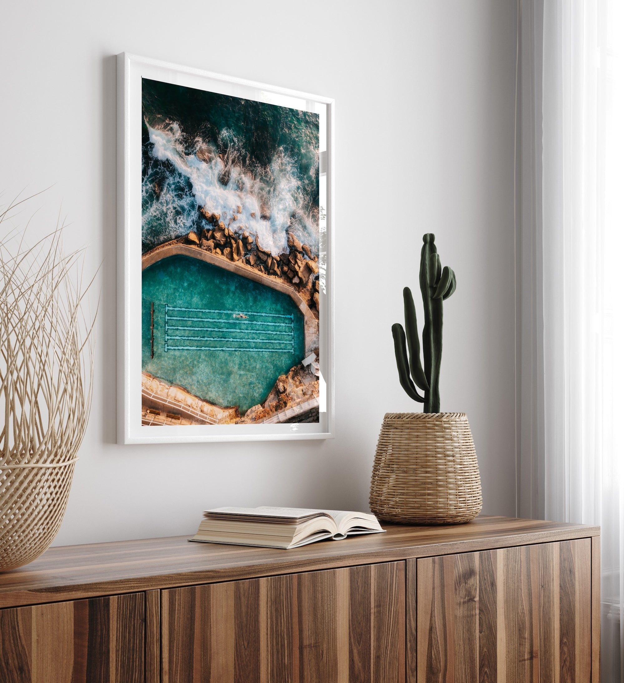 Sydney Bronte Rock Pool Swimmer - Peter Yan Studio Framed Photo Print Wall Art