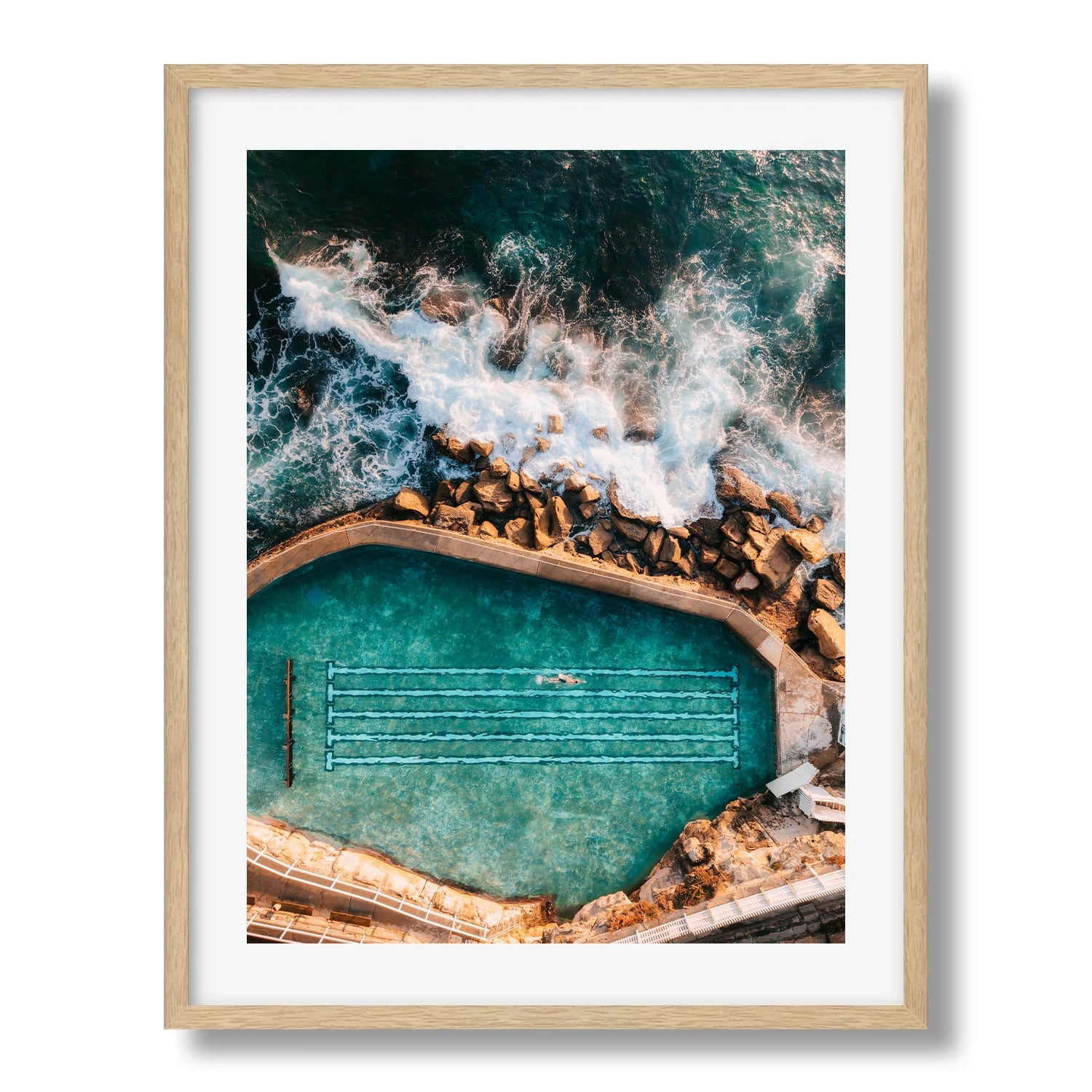 Sydney Bronte Rock Pool Swimmer - Peter Yan Studio Framed Photo Print Wall Art