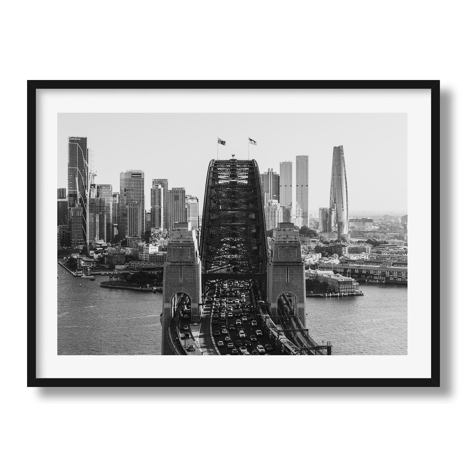 Sydney Harbour Bridge in Black and White II - Peter Yan Studio Framed Photo Print Wall Art