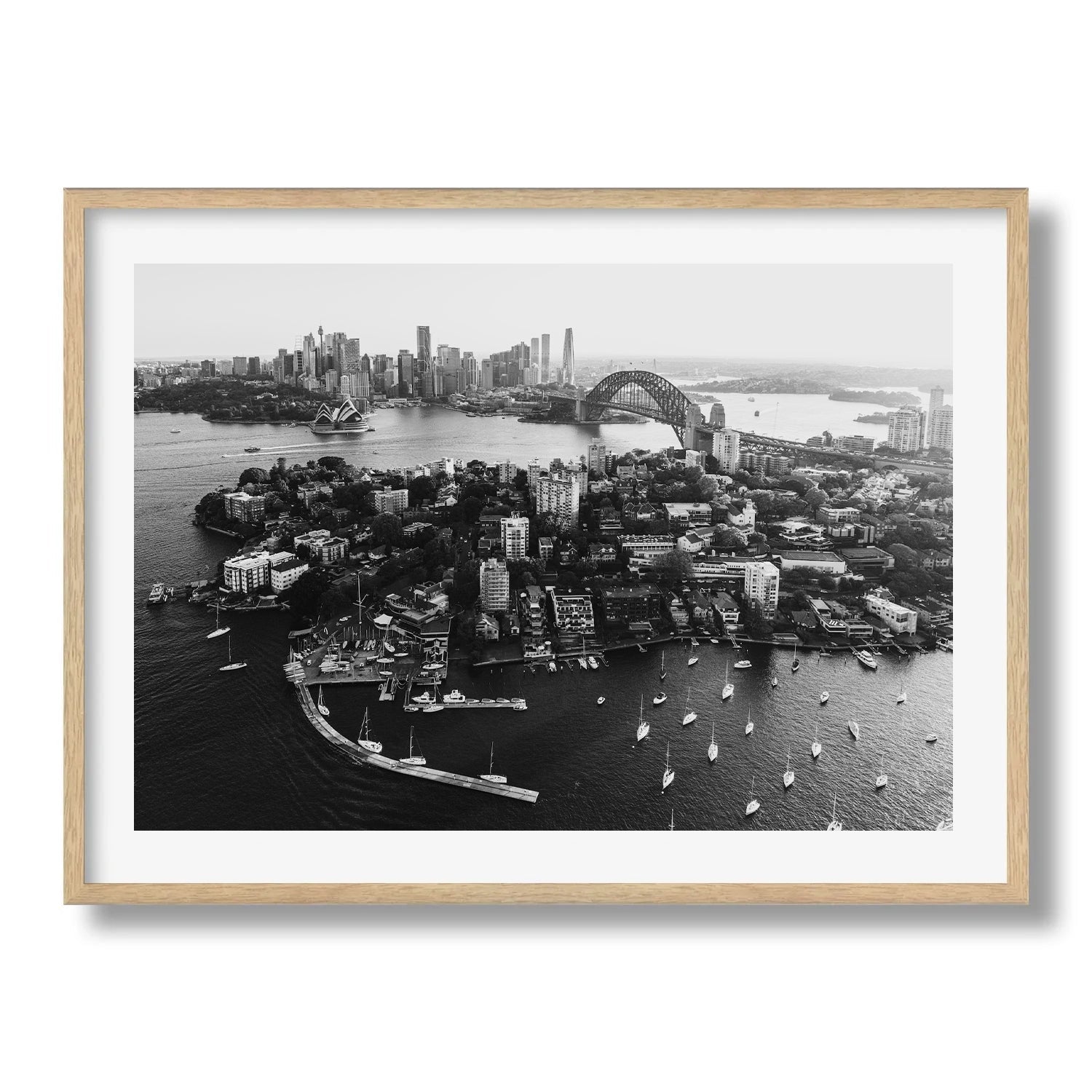 Sydney Harbour View in Black and White - Peter Yan Studio Framed Photo Print Wall Art