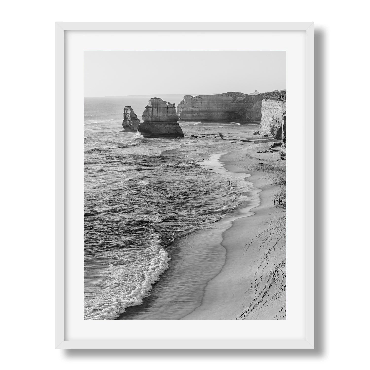 Timeless Coastline: Gibson Steps in Black and White II - Peter Yan Studio Framed Photo Print Wall Art