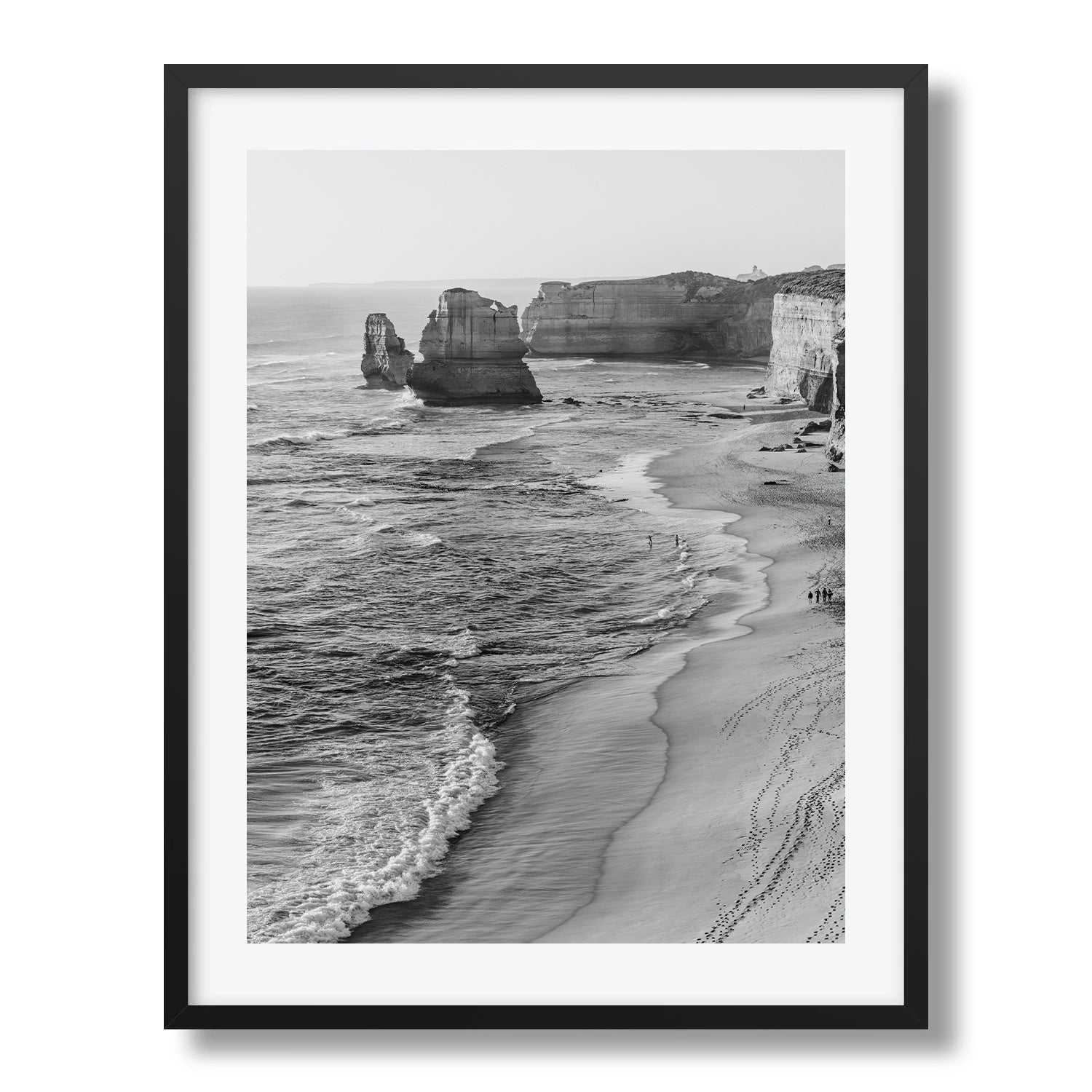 Timeless Coastline: Gibson Steps in Black and White II - Peter Yan Studio Framed Photo Print Wall Art