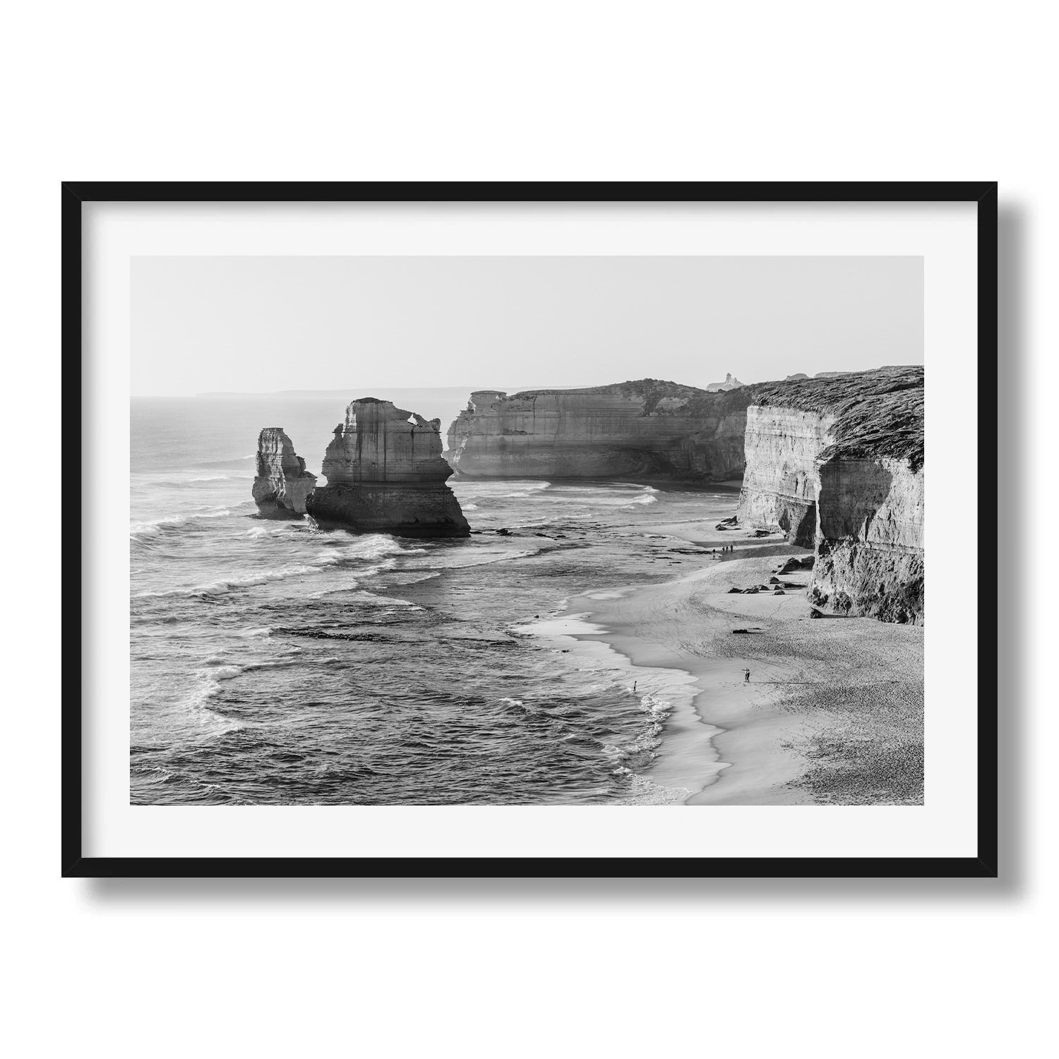 Timeless Coastline: Gibson Steps in Black and White - Peter Yan Studio Framed Photo Print Wall Art