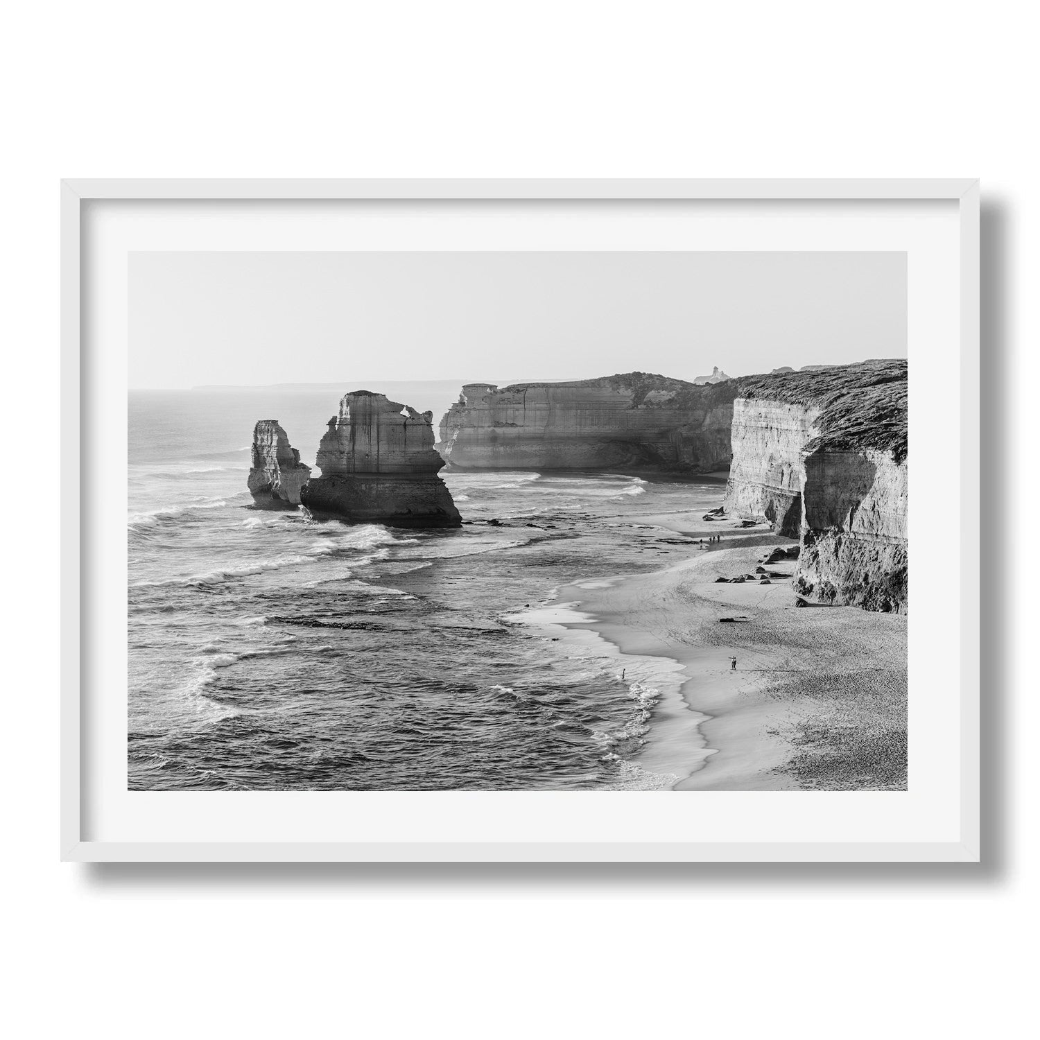 Timeless Coastline: Gibson Steps in Black and White - Peter Yan Studio Framed Photo Print Wall Art