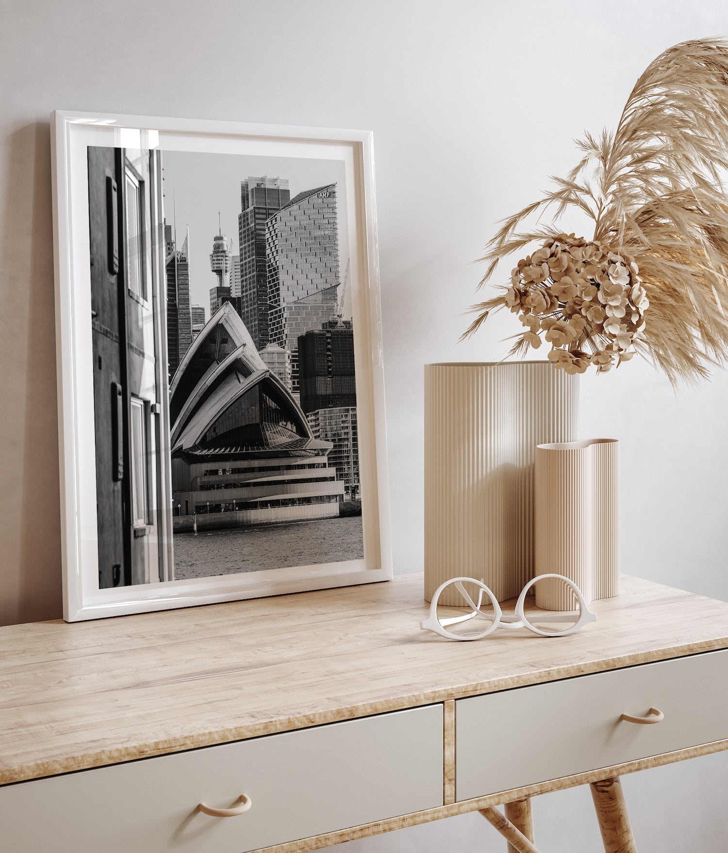 Sydney Opera House 'Hide & Seek' Black & White - Peter Yan Studio Framed Photo Print Wall Art